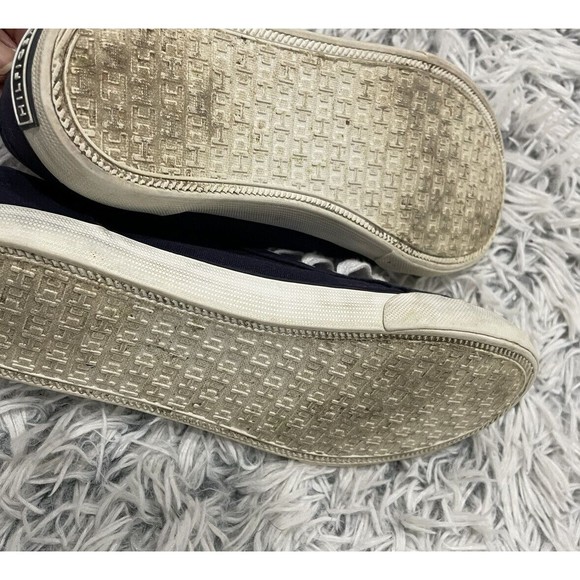 Tommy Hilfiger Canvas Sneakers Women Size 5 Low Top Navy White Cap Toe Lace Up‎ - Picture 7 of 7